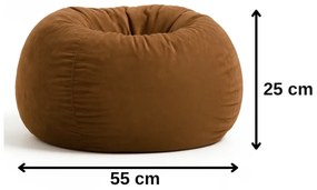 EMI gömb formájú barna velúr babzsákfotel