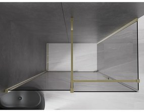 Mexen Velar, zuhanykabin tolóajtóval 150 x 85 cm, 8mm szürke üveg, arany fényes, 871-150-085-41-50