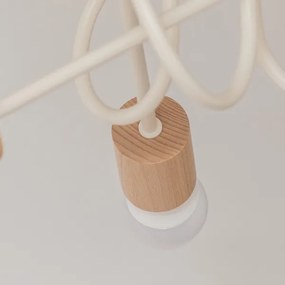 Felületre szerelt csillár OXFORD 3xE27/15W/230V fenyő/krémszínű