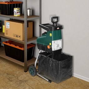 DIOX kerti aprítógép/aprító+2x 60l zsák, 3100W fekete/zöld Gardebruk