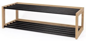 Fekete-natúr színű fém cipőtartó - Woodman