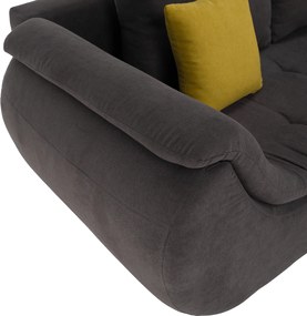 Ülőgarnitúra, szürkésbarna/sárga, szövet, jobbos, BRATO