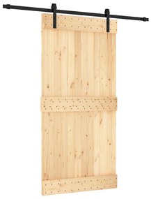 tömör fenyőfa tolóajtó fémszerelékszettel 100 x 210 cm