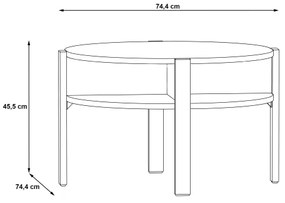 RINO fekete dohányzóasztal