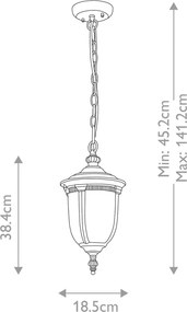 Elstead Lighting Cleveland CL8-S Függőlámpa 1x60W/E27 IP44
