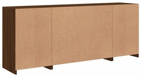 barna tölgy színű tálalószekrény LED-ekkel 163 x 37 x 67 cm