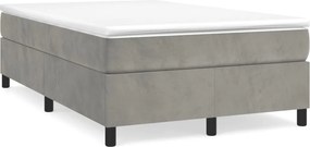 vidaXL világosszürke bársony rugós ágy matraccal 120 x 200 cm