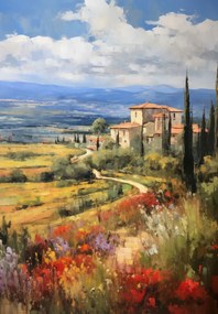 Poszter 68x98cm Toszkán Reggeli Kilátások