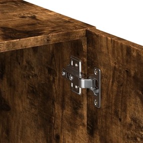 füstös tölgy színű szerelt fa magasszekrény 80 x 42,5 x 249 cm