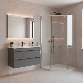 Celtic 100x100 cm ötszögletű zuhanykabin zuhanytálcával