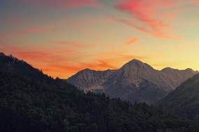 Fotótapéta naplemente a hegyekben