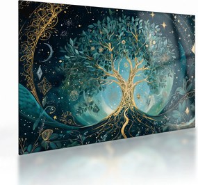 Üveg kép – Életfa az univerzumban (70x50 cm)