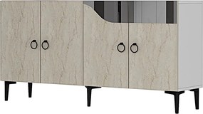 Gama 150 - White, Travertine, Silver