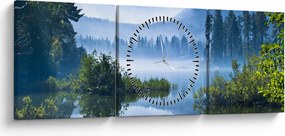 Egy hegyi tó képe (órával) (90x30 cm)
