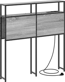 vidaXL Tároló fejtámla polcokkal tárolóval Szürke sonoma 80 cm Faanyag
