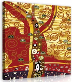 Vászonkép 80x80 Az élet fája Gustav Klimt modernizmus arany díszítő spirálok