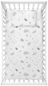 Fehér renforcé pamut gyerek ágyneműhuzat babaágyhoz 100x150 cm Bulut – Mijolnir