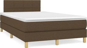vidaXL sötétbarna szövet rugós ágy matraccal 120 x 200 cm
