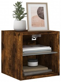 2 db füstös tölgy fali TV-szekrény LED-ekkel 30 x 28,5 x 30 cm