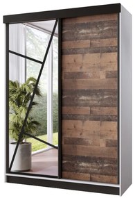 VENADA ruhásszekrény, 138x205x59, fehér/old style