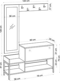 Előszoba szett Lopp Black and White