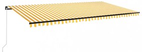 sárga és fehér kézzel kihúzható napellenző 600 x 350 cm