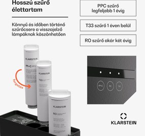 Klarstein PureLine 600, szűrőrendszer, fordított ozmózis, 600 GPD / 2270 L/d