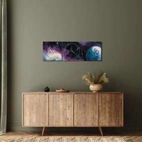 Kép - Festett univerzum (órával) (90x30 cm)