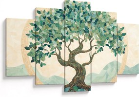 Kép – Elegáns mozaik fával (150x105 cm)