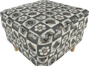 füles fotel puffal, szövet patchwork N1, ASTRID