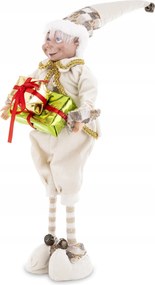 Fehér Karácsonyi Manó Figura 45 cm. Manó Dekoráció Karácsonyra