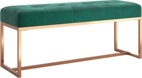 vidaXL sötétzöld bársony pad 110 x 36 x 45 cm
