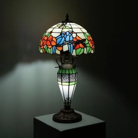 BRILAGI - JUNGLE Tiffany stílusú ólomüveg asztali lámpa 1xE27/60W/230V + 1xE14/40W