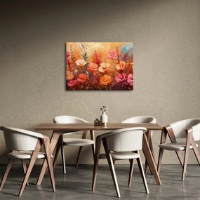 Kép - Virágos rét, festmény (70x50 cm)