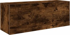 vidaXL füstös tölgyszínű szerelt fa fali fürdőszobaszekrény 80x25x30cm