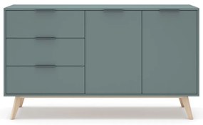 Szürkészöld komód 140x81x40 cm Pisco – Marckeric