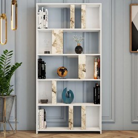 Könyvespolc Lima - Fehér Marble