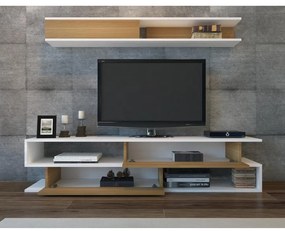 TV szekrény Sims - White, Teak