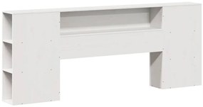 fehér tömör fenyőfa fejtámla tárolóval 200 cm