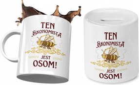 Közgazdászoknak Bögre Ajándék persely szett fényképes nyomtatással