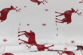 Geyik dupla ágyneműhuzat garnitúra lepedővel 200 × 220 cm, bordó