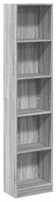 szürke sonoma színű szerelt fa könyvespolc 40 x 24 x 176 cm