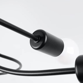 Sollux SL.1455 - Csillár rúdon LEVAR 4xE27/15W/230V fekete