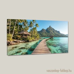 Trópusi paradicsom tengerparti sétánnyal – Prémium falikép 60x34 cm