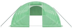 zöld acélvázas melegház 40 m² 10 x 4 x 2 m