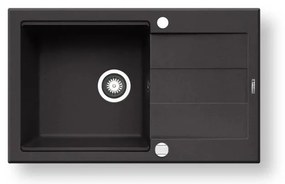 Pyramis 70167101 - SPARTA PLUS LUX 78x48 cm gránit konyhai mosogató, fekete