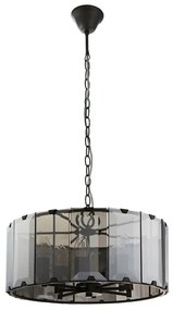 Endon 61294 - Csillár láncon CLOONEY 8xE14/40W/230V fekete/füstös