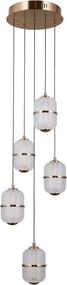 ITALUX PND-34375-5-HBR ALANI Többágú Függesztett Lámpa Átlátszó, Arany LED IP20
