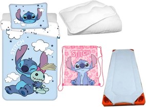 Disney Lilo és Stitch, A csillagkutya Blue Clouds Paradise gyerek, ovis ágyneműhuzat, derékalj, tornazsák és paplan/párna szett 100x135 cm 40x60 cm
