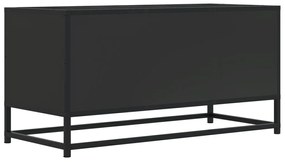 fekete szerelt fa és fém TV-szekrény 80x34,5x40 cm